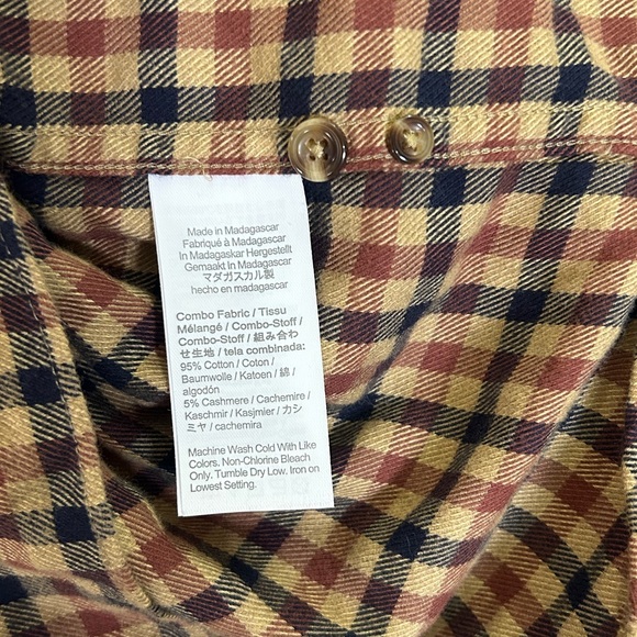 J. Crew cashmere blend plaid button down - Picture 7 of 9